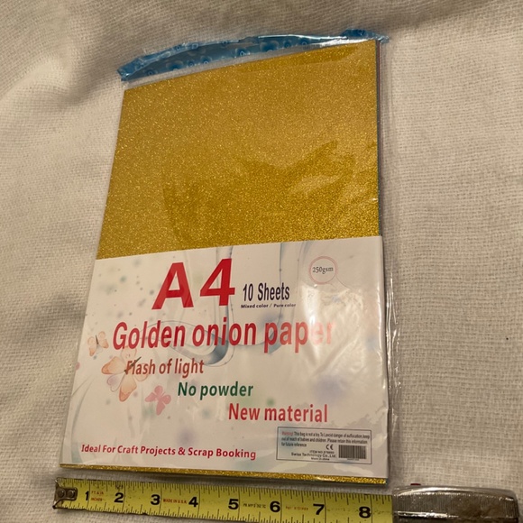 4 Packs A4 Golden Onion Paper Craft Scrap Book Glitter 10 per pack Multicolored - Picture 4 of 6